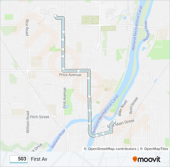 503 bus Line Map