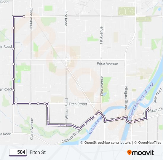 Plan de la ligne 504 de bus