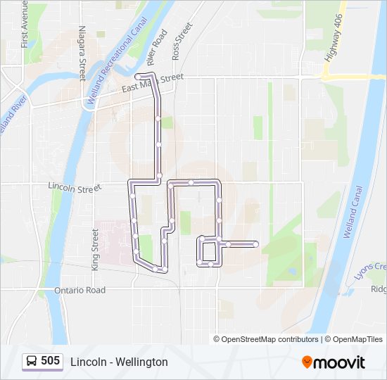 505 bus Line Map