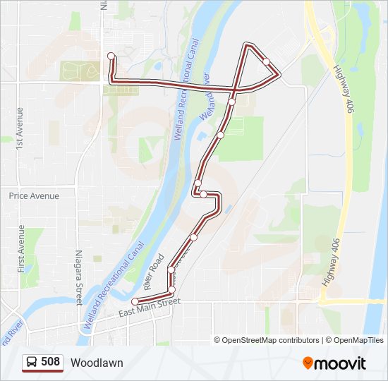 Plan de la ligne 508 de bus