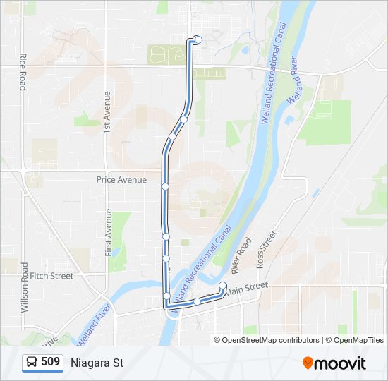 Plan de la ligne 509 de bus