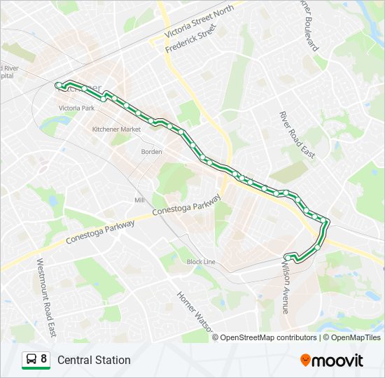 8 bus Line Map