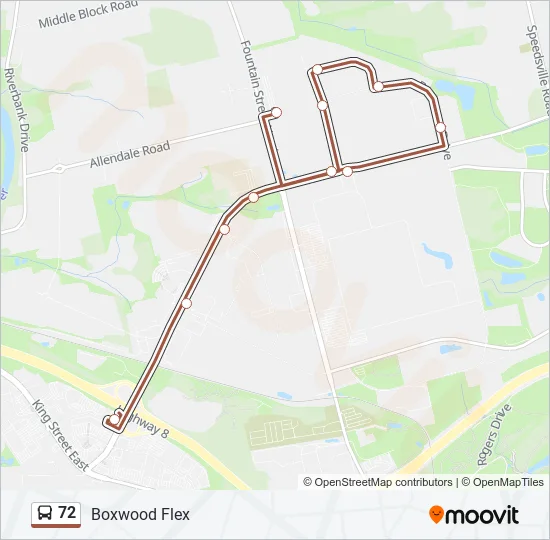 72 Bus Line Map
