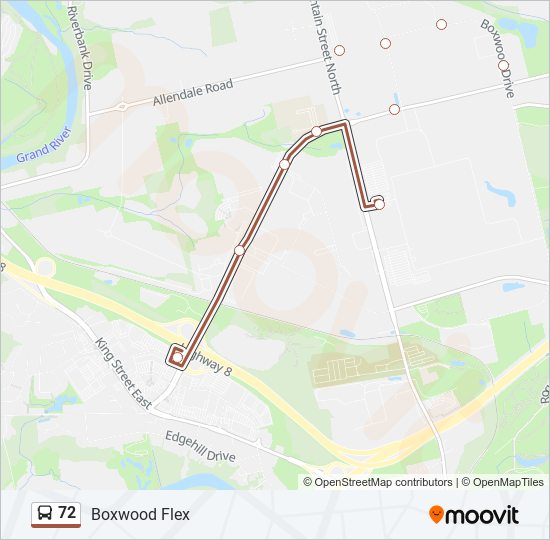 72 Bus Line Map