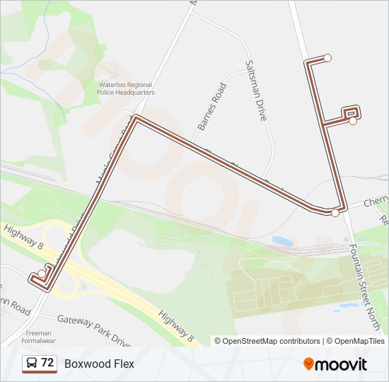 72 Bus Line Map