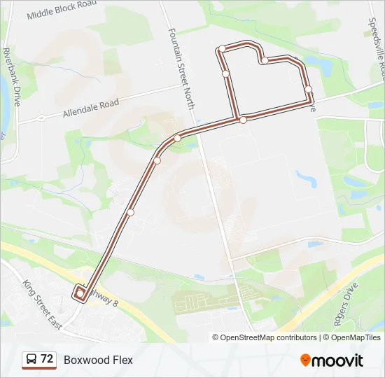 72 Bus Line Map