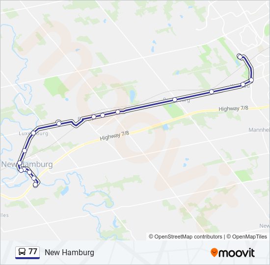 77 bus Line Map