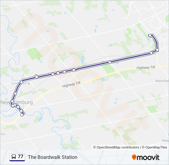 77 bus Line Map