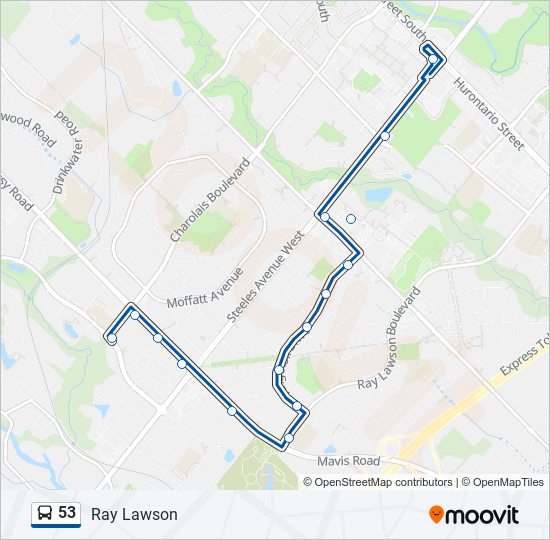 53 bus Line Map