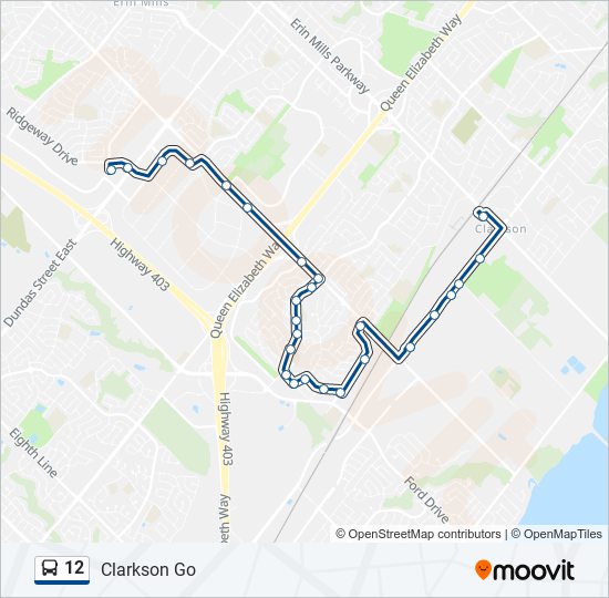 Plan de la ligne 12 de bus