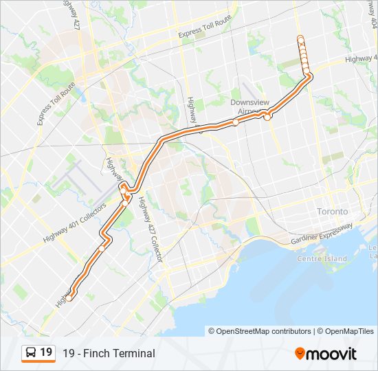 Plan de la ligne 19 de bus