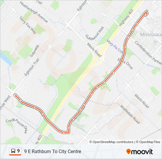 9 bus Line Map