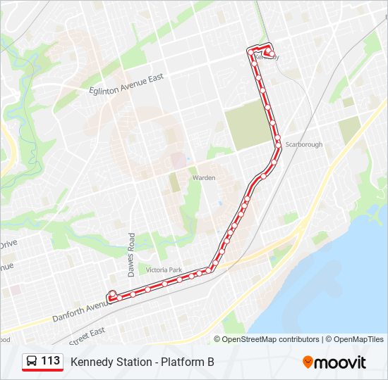 113 bus Line Map