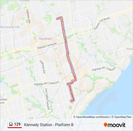 129 bus Line Map