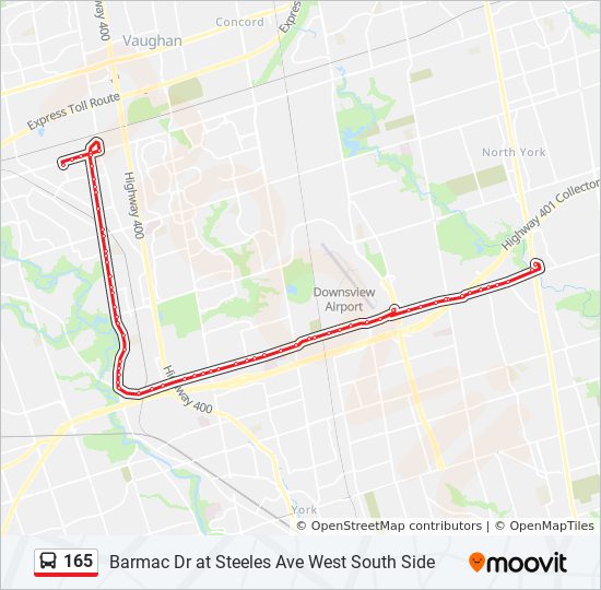 Bus 165 Route Map 165 Route: Schedules, Stops & Maps - Barmac Dr At Steeles Ave West South  Side (Updated)