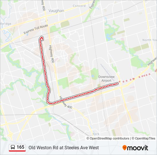 165 bus Line Map