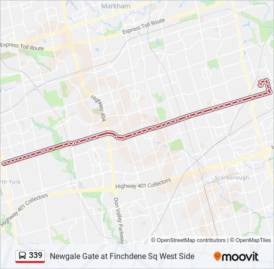 339 bus Line Map