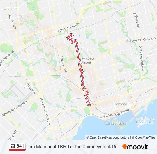 341 bus Line Map