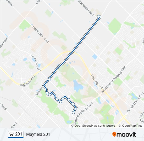 Plan de la ligne 201 de bus