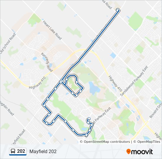 Plan de la ligne 202 de bus
