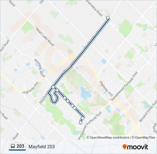 203 bus Line Map