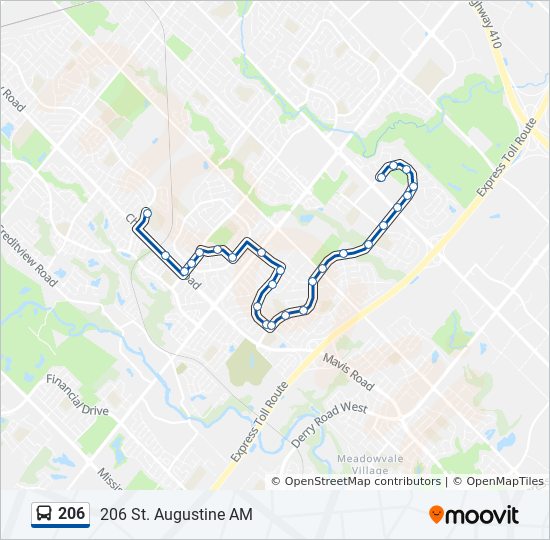 Plan de la ligne 206 de bus