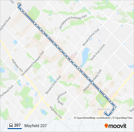 207 bus Line Map