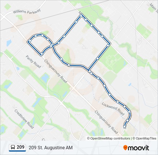 Plan de la ligne 209 de bus