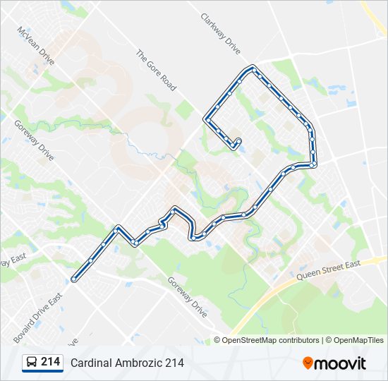 214 bus Line Map