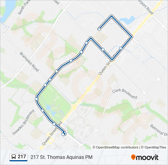 Plan de la ligne 217 de bus