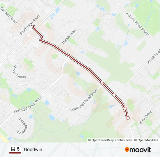 5 Bus Line Map