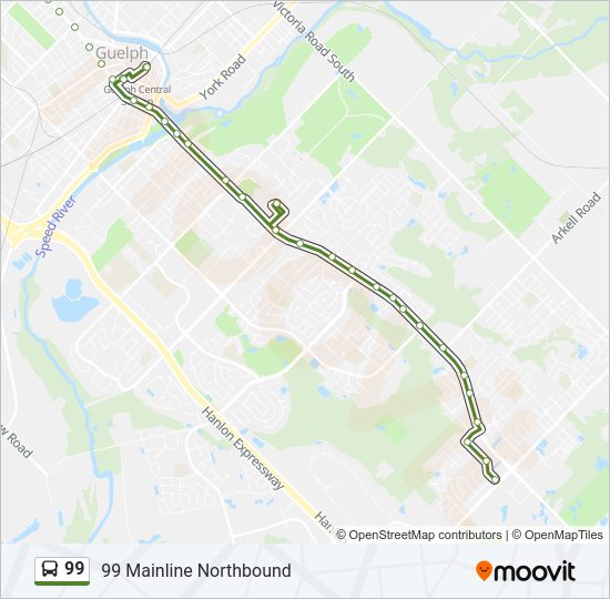 99 bus Line Map