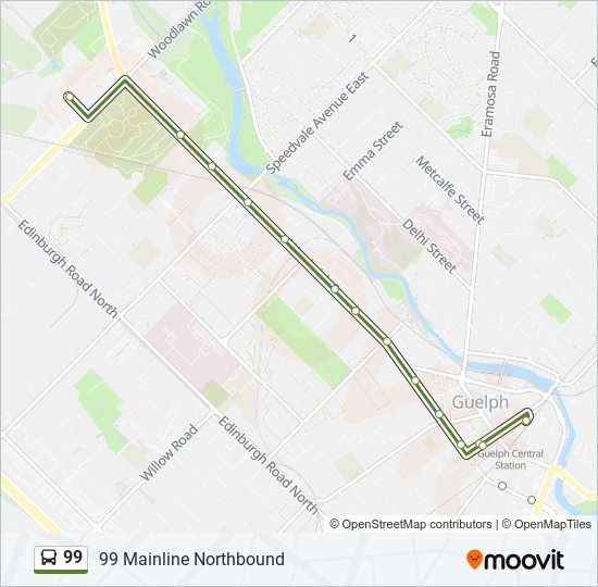 99 bus Line Map