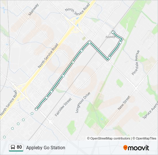 80 bus Line Map