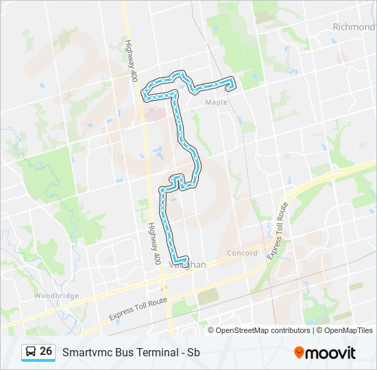 26 bus Line Map