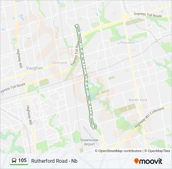 Plan de la ligne 105 de bus