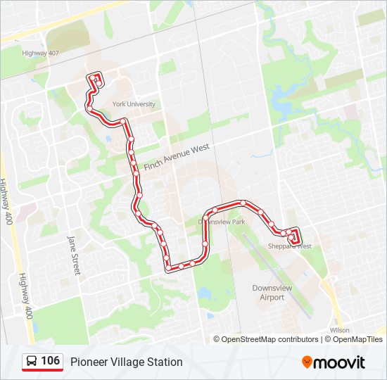 106 bus Line Map