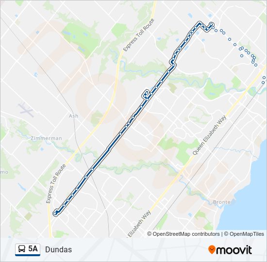 Plan de la ligne 5A de bus