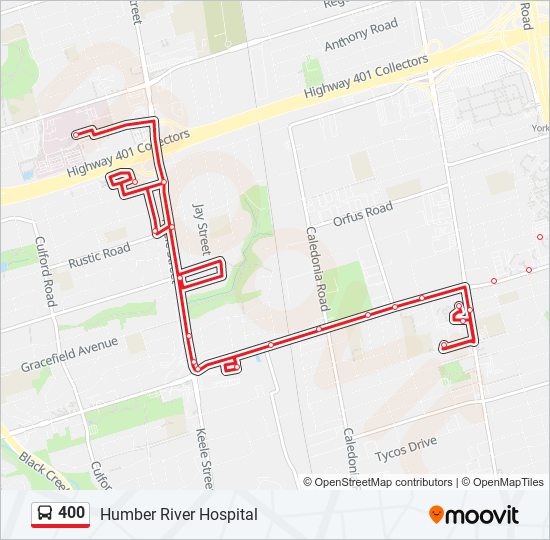 Bus 400 Route Map 400 Route: Schedules, Stops & Maps - Humber River Hospital (Updated)