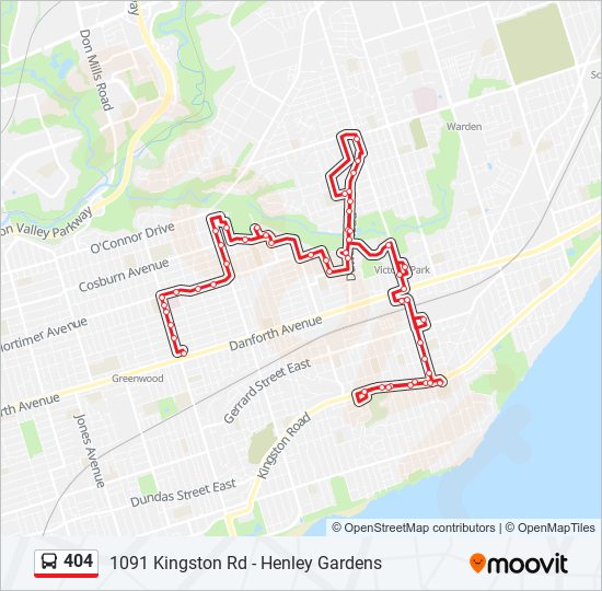 404 bus Line Map