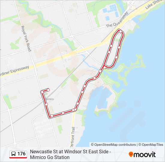 176 bus Line Map