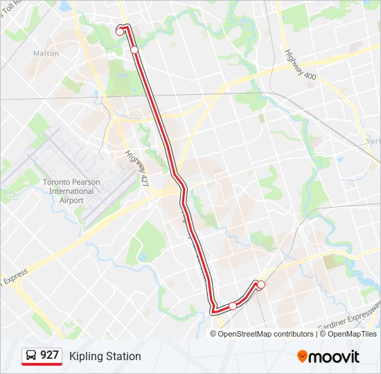 927 bus Line Map