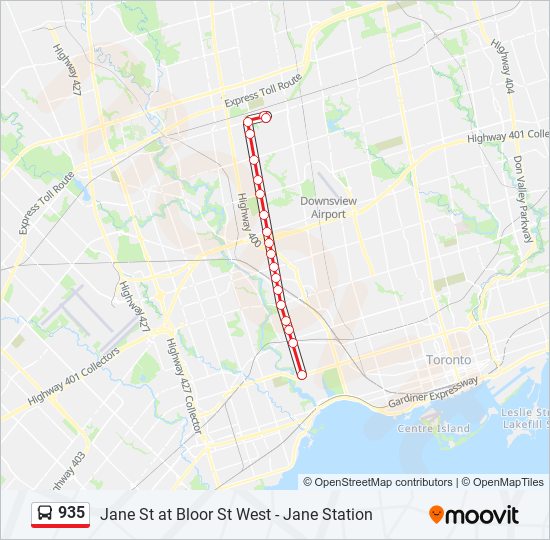 935 bus Line Map