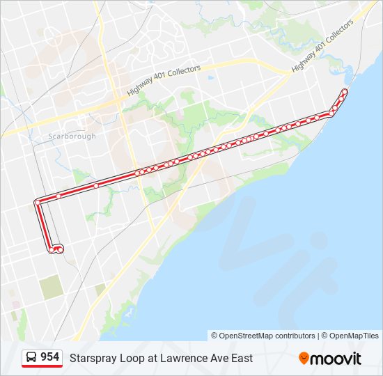 954 bus Line Map