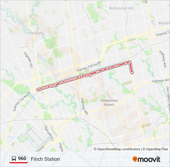 Plan de la ligne 960 de bus