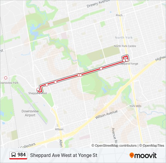 984 bus Line Map