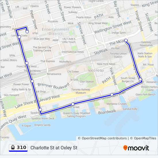 Spadina Avenue Toronto Map 310 Route: Schedules, Stops & Maps - Spadina Ave At King St West (Updated)