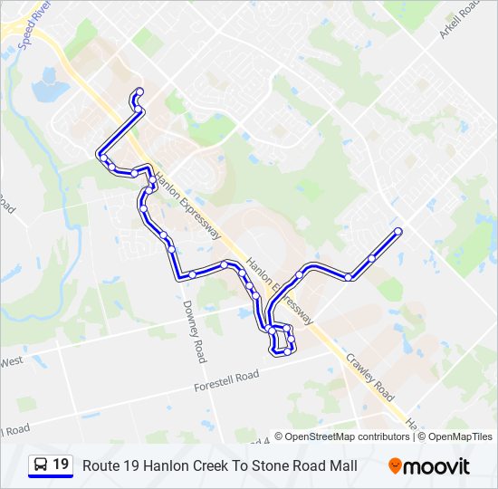 19 bus Line Map