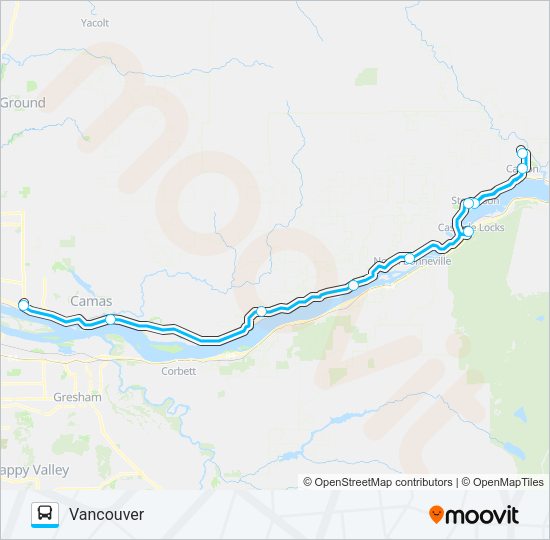 STEVENSON - CARSON - VANCOUVER Bus Line Map