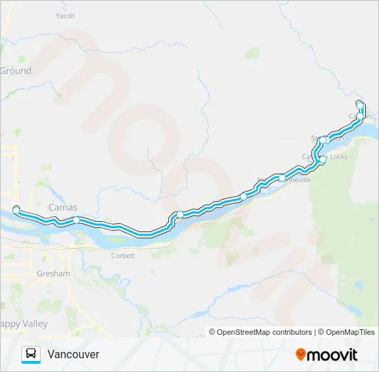 STEVENSON - CARSON - VANCOUVER Bus Line Map